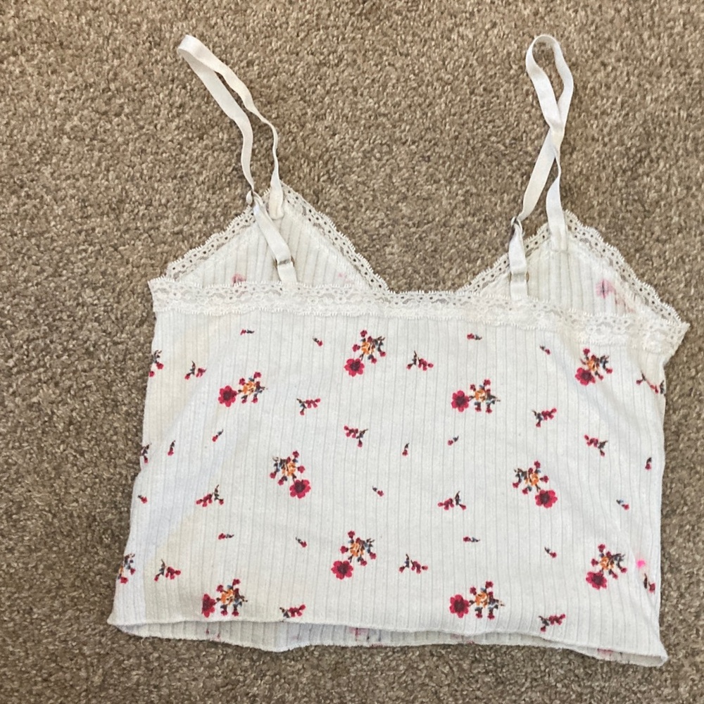 Wild Fable White Floral Cami with Lace - Picture 3 of 5